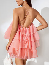 Sweet Layered Mini Backless Dress